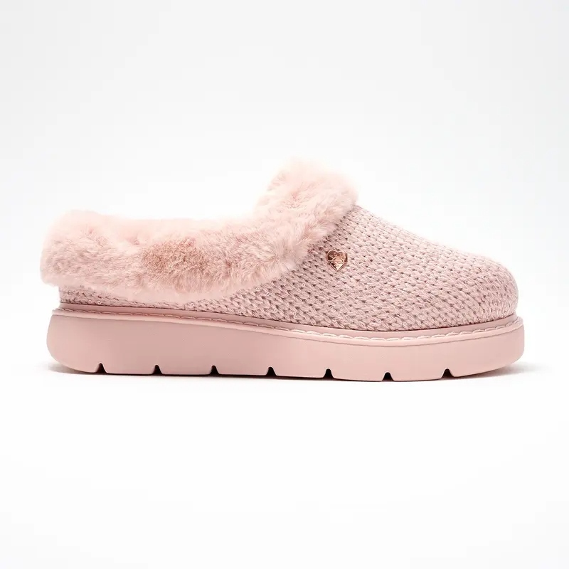 Metallic Sweater Knit Slippers