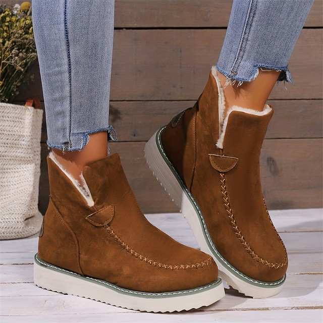 Women's Winter Ankle Boots with Faux Fur Lining