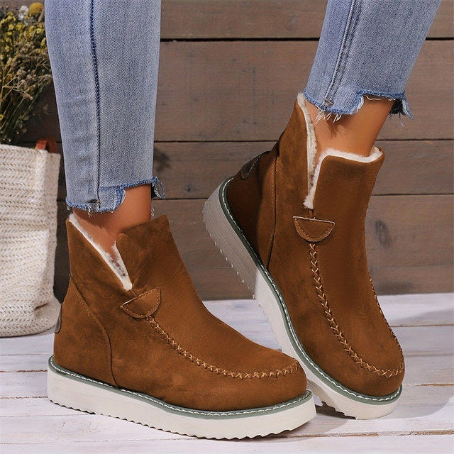 Women's Winter Ankle Boots with Faux Fur Lining