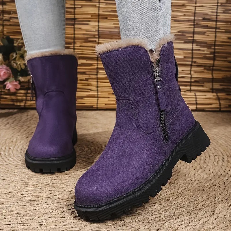 Women Platform Suede Ankle Snow Boots
