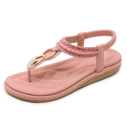 T-Strap Elastic Ankle Strap Sandals