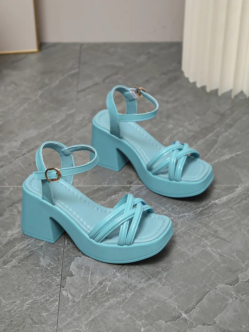 Women's Cross Strap Heeled Sandals