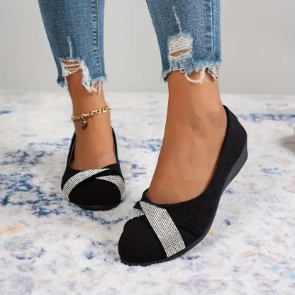 Rhinestone Accents Slip-On Loafers