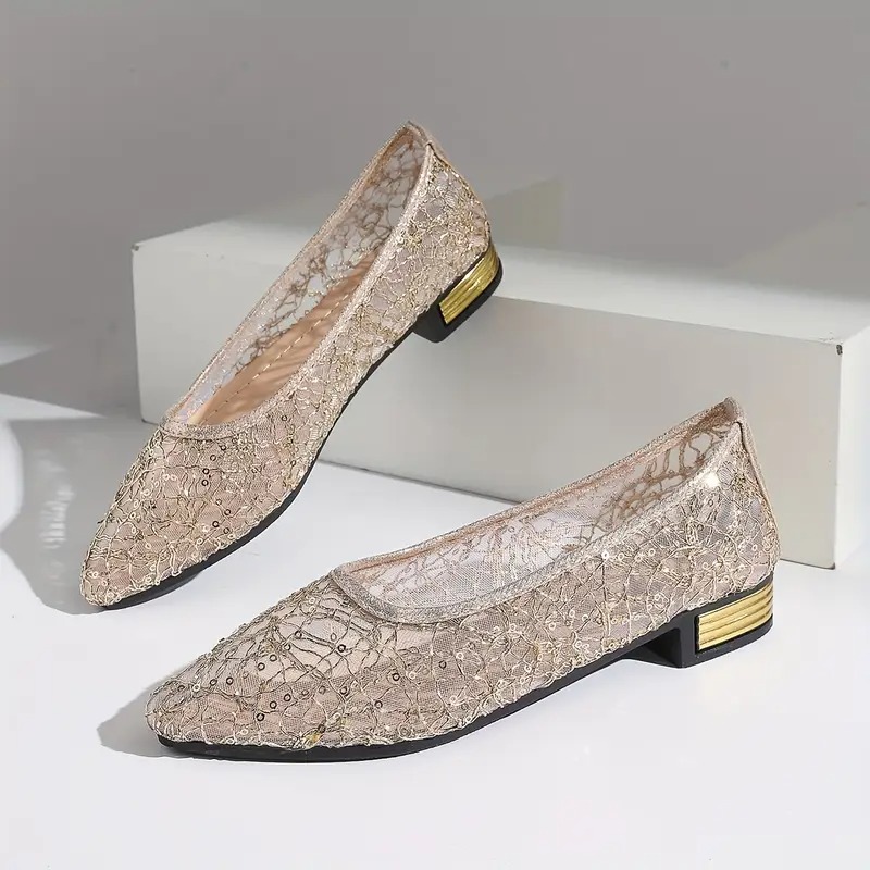 Women's Lace Ballet Mary Janes Flats