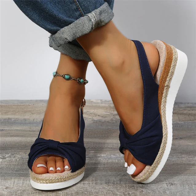Women's Sandals for Bunions Ladies Fashion Summer Solid Color Fabric C