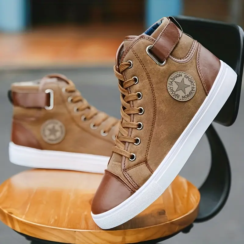 mens high top skate shoes trendy comfy anti skid breathable sneakers with platform details 7