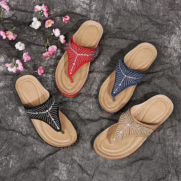 Crystal Rome Fashion Clip Toe Slippers