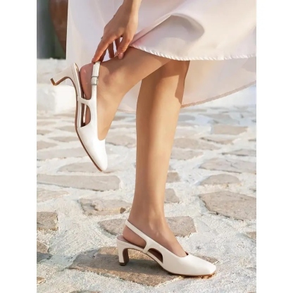 Women's Slingback Chunky Low Heels