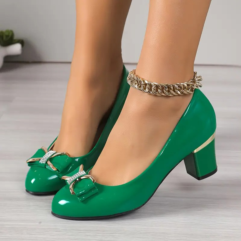 Women's Elegant Rhinestone Bow Pumps