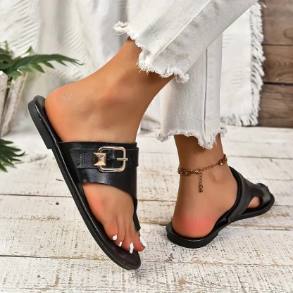 Stylish Solid Color Slide Sandals