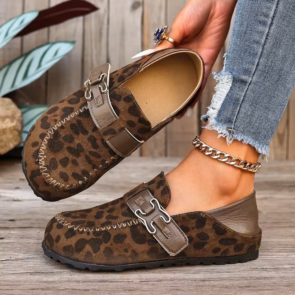 Women's Round Toe Retro Slip-on Mules