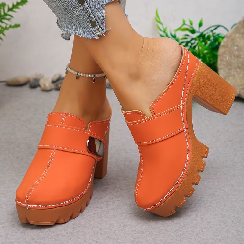 Women's Versatile Slip-On Heeled Sandals