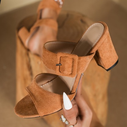 Women's Fish Mouth Buckle Strap Heels