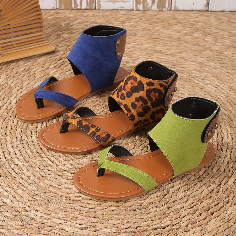 Orthopedic Leather Heel Sandals
