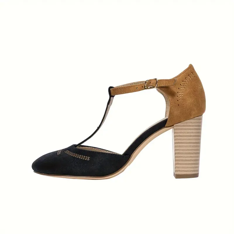 Women Low Heel Closed Round Toe Pumps