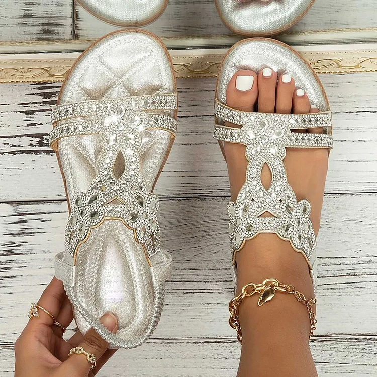 Women's Comfort Classic Wedge Bowtie Slide Sandals