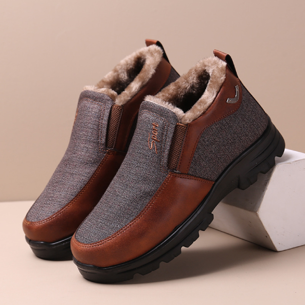 Keep Warm Winter Boots Slip on Comfortable Plush Fur Ankle Boots