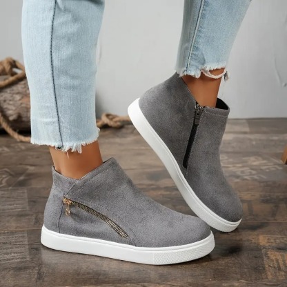 Wedge Heel Side-Zip Ankle Boots