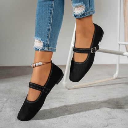 Women's Square Toe Mary Jane Flats