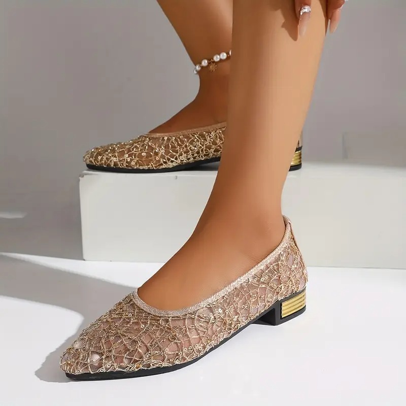 Women's Lace Ballet Mary Janes Flats