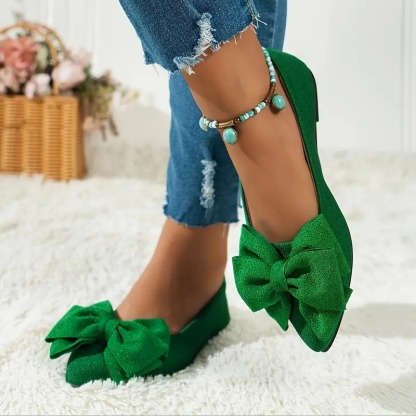 Women's Cute Black Bow Flat Shoes