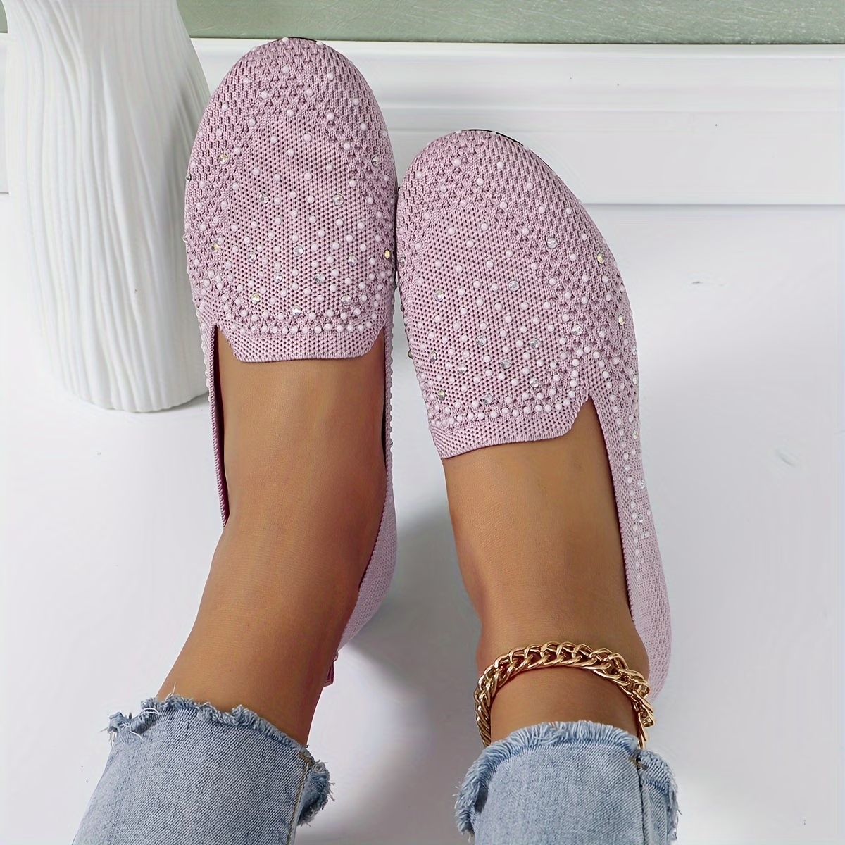 Women's Rhinestone Flat Shoes