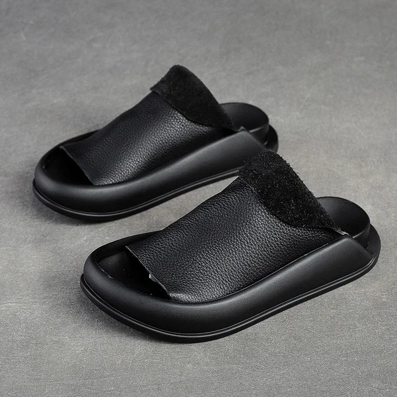 Women's Soft Leather Platform Sandals