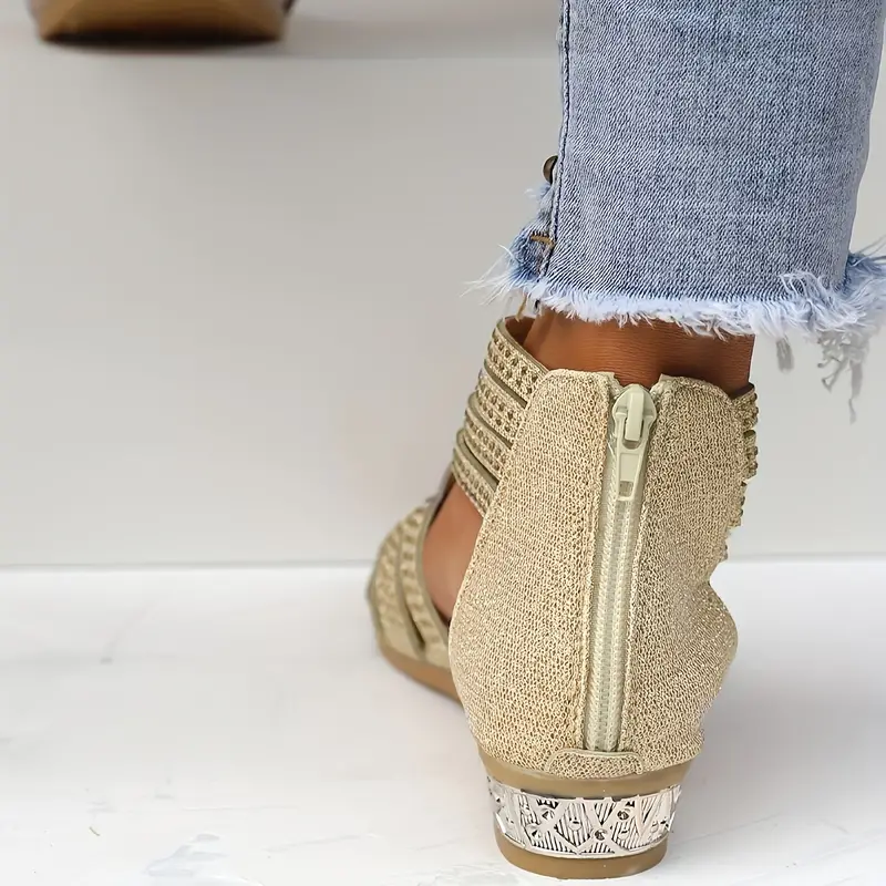 women s rhinestone decor roman sandals trendy hollow design 2