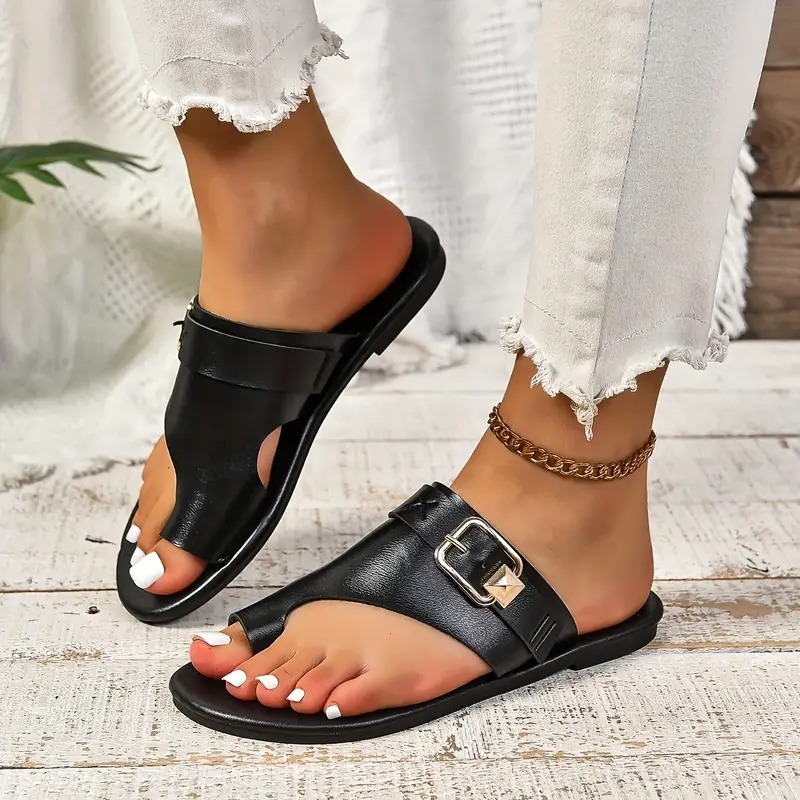 Stylish Solid Color Slide Sandals