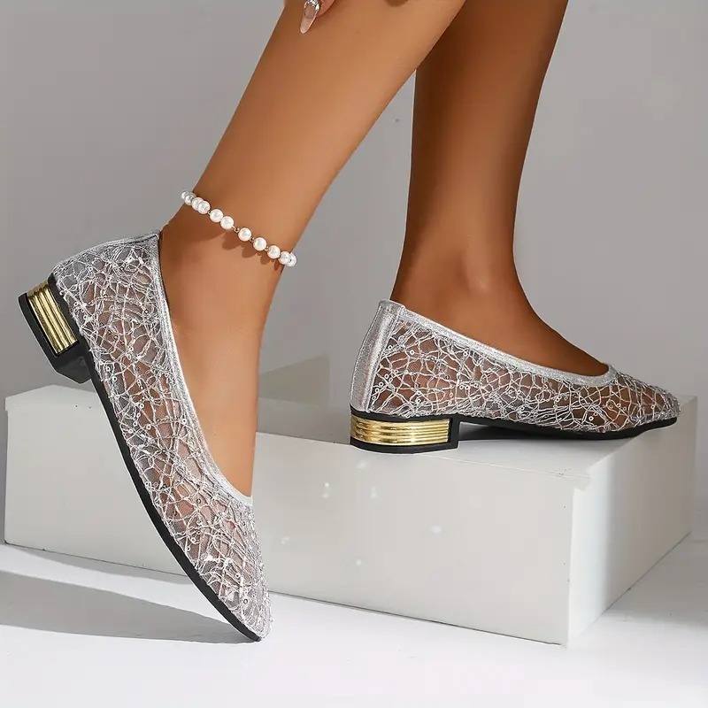 Women's Lace Ballet Mary Janes Flats