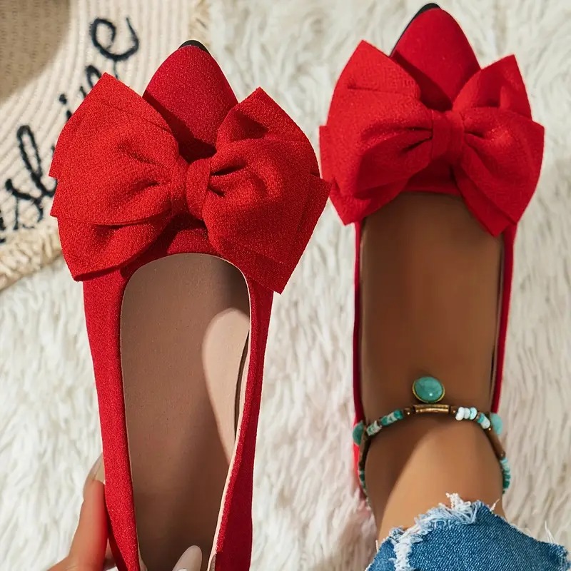 Women's Cute Black Bow Flat Shoes