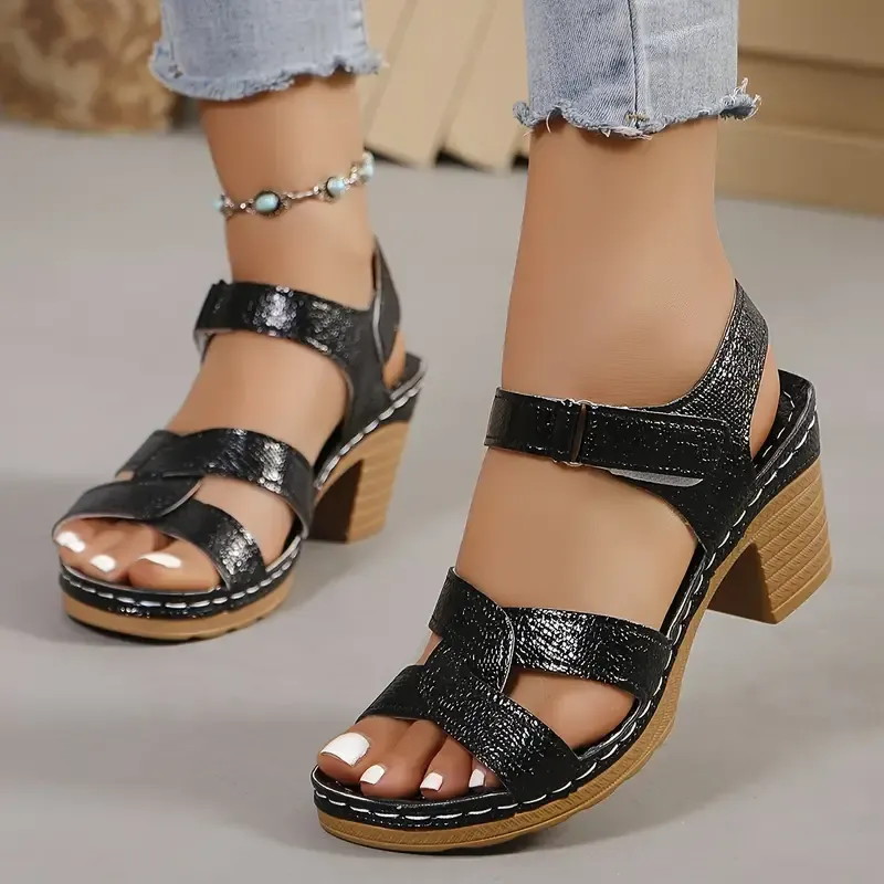 Women's Chunky Platform Classic Leather Sandals