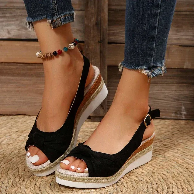  Women's Sandals for Bunions Ladies Fashion Summer Solid Color Fabric Casual