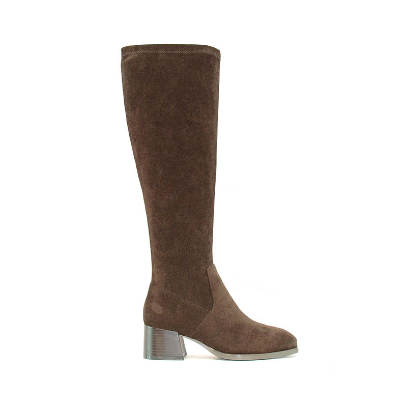 Faux Suede Knee High Stretch Boot