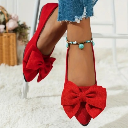 Women's Cute Black Bow Flat Shoes