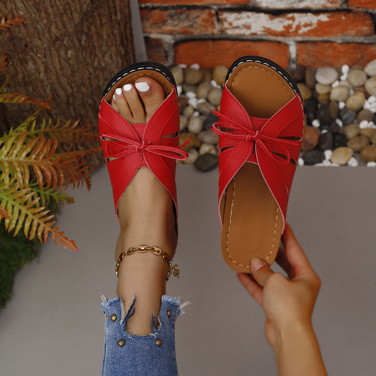 Women's Comfort Bowtie Slide Sandals