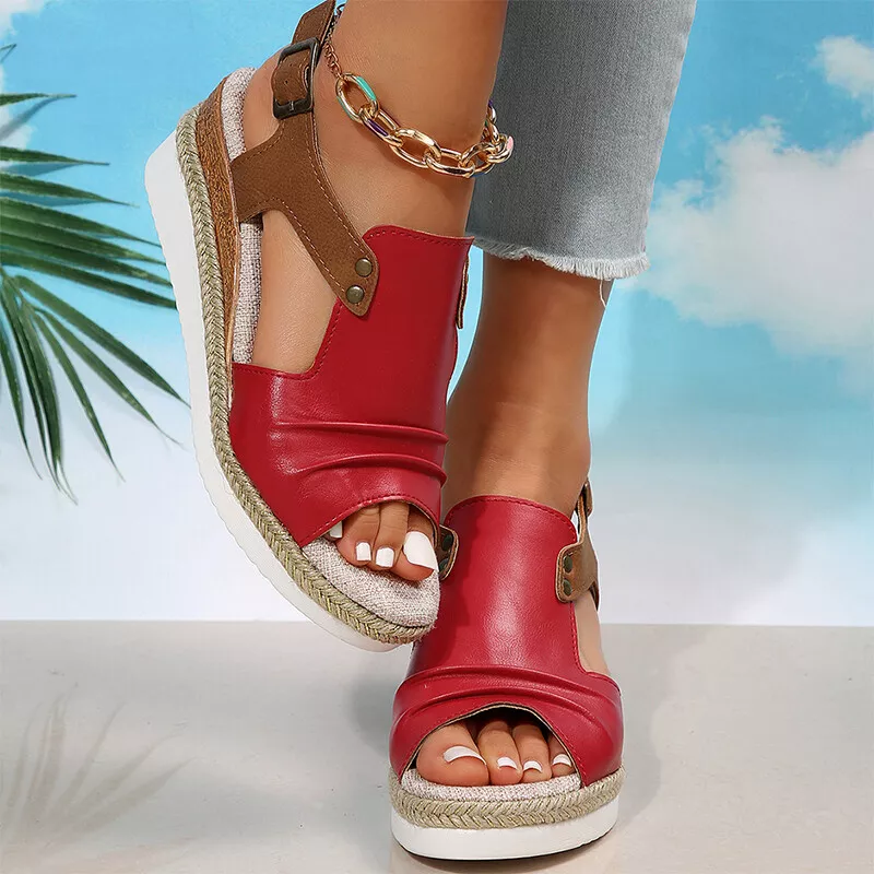 Women's Chunky Platform Classic Leather Sandals