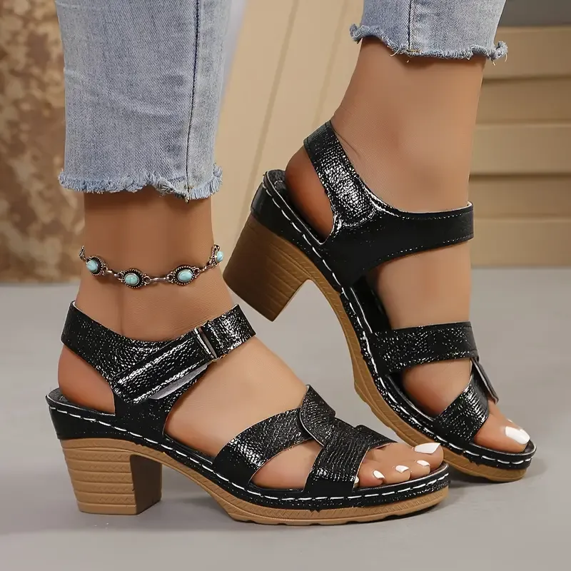 Women's Chunky Platform Classic Leather Sandals