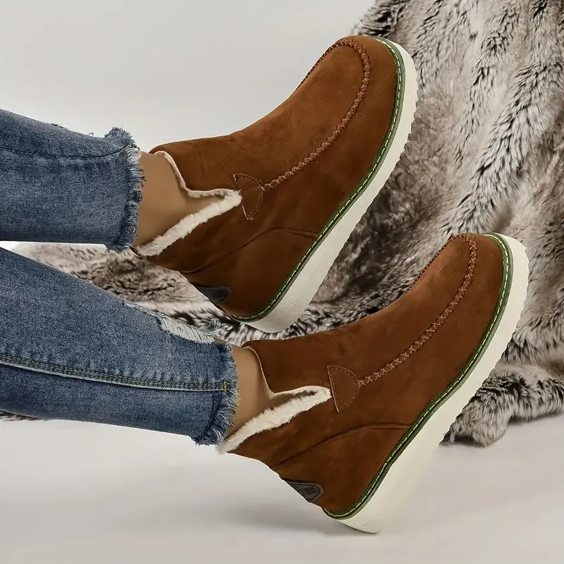 Women's Winter Ankle Boots with Faux Fur Lining