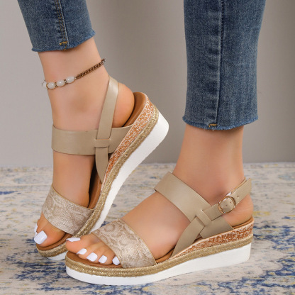 Women's Chunky Platform Classic Leather Sandals