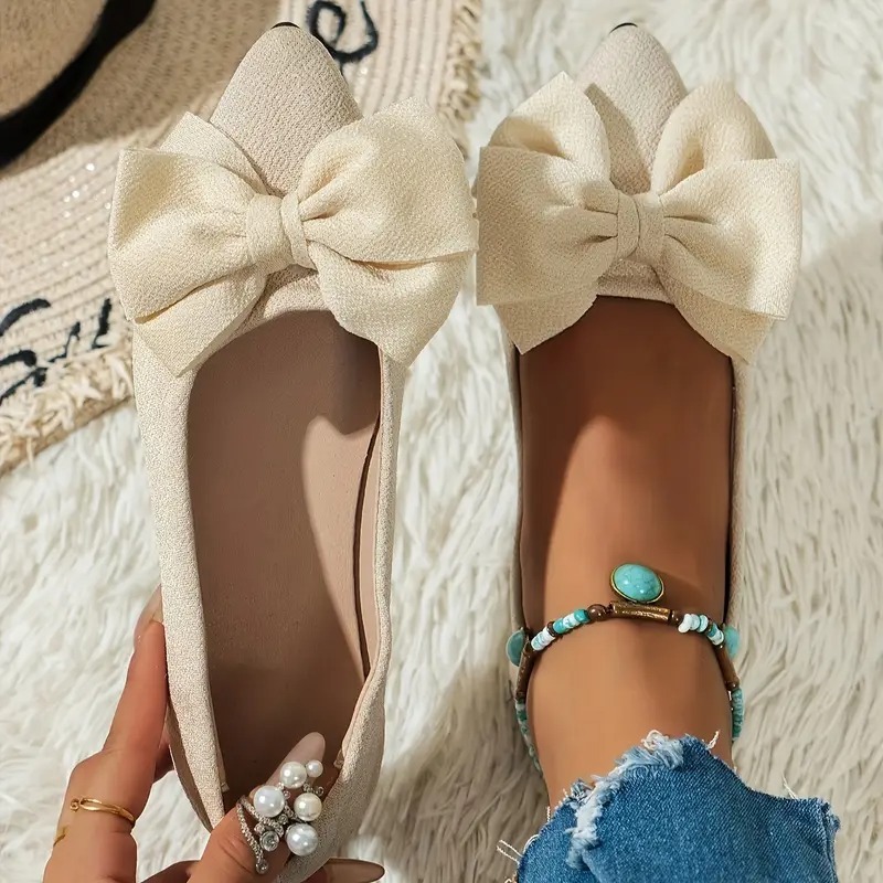 Women's Cute Black Bow Flat Shoes