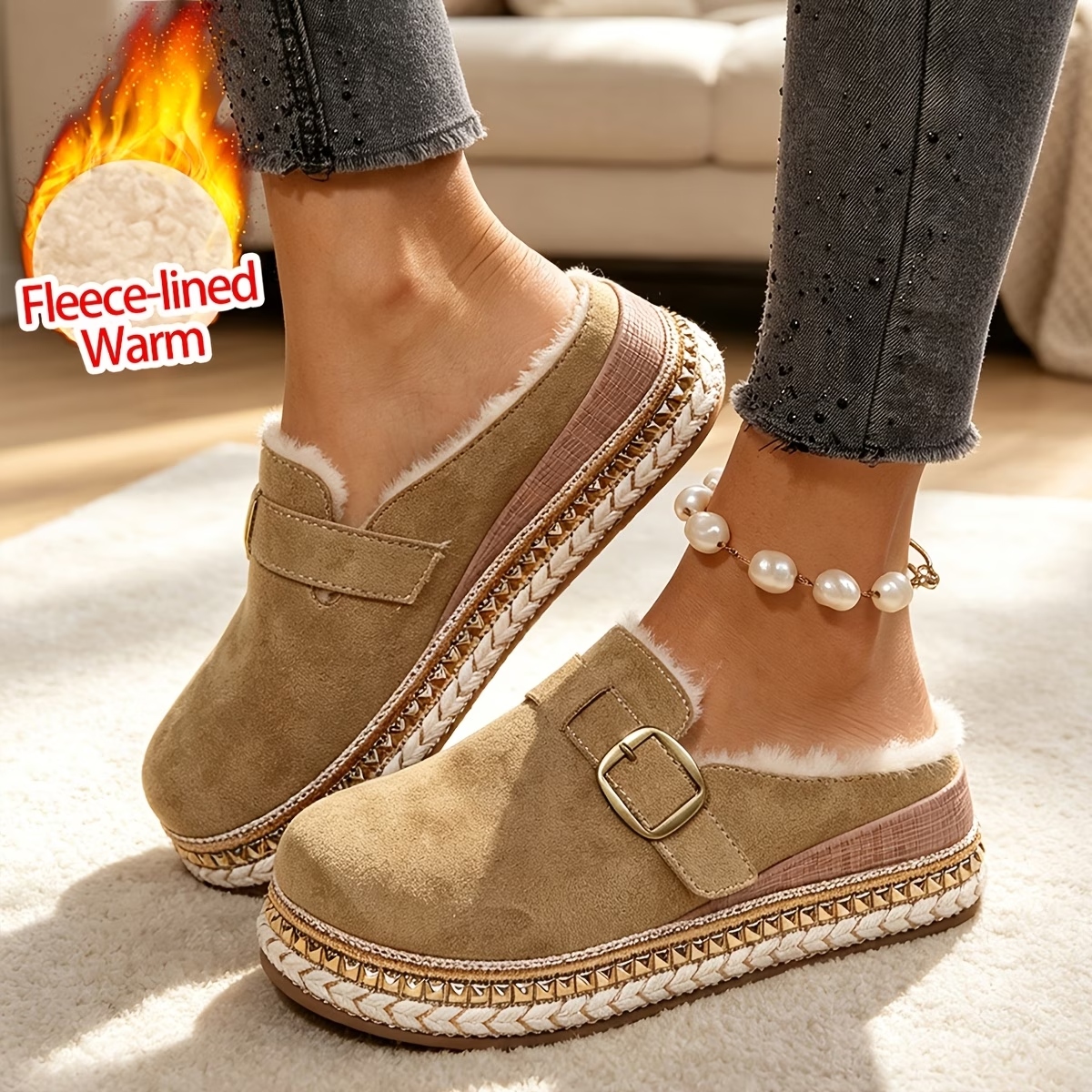 Women's Synthetic Velvet Upper Wedge Sandals