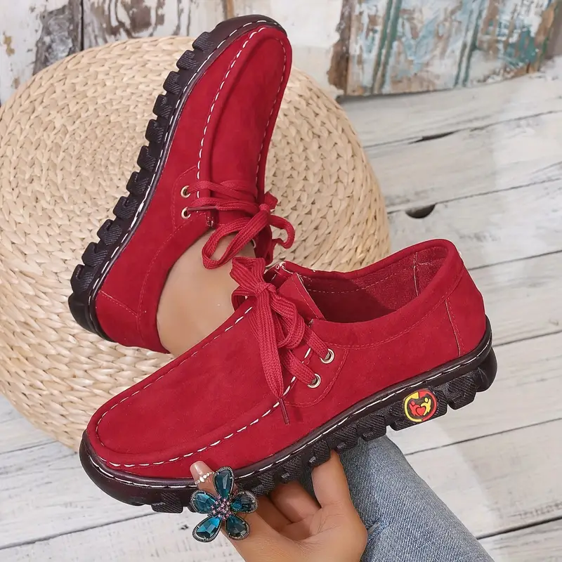 womens solid color flat sneakers casual lace up outdoor shoes comfortable low top shoes 3