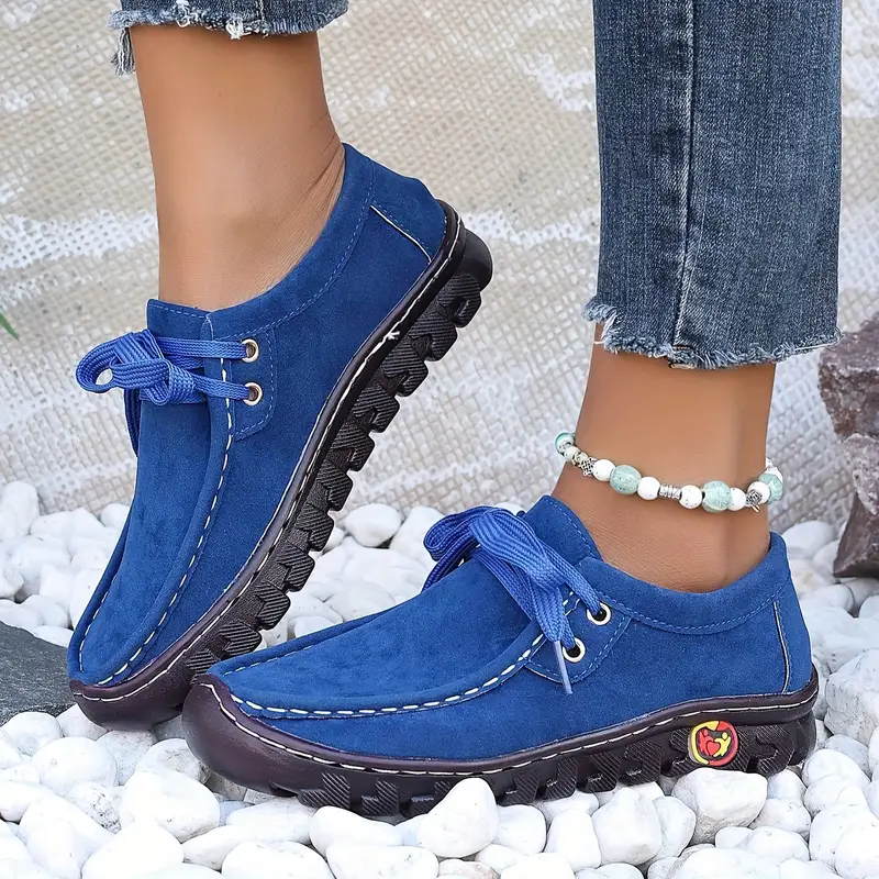 womens solid color flat sneakers casual lace up outdoor shoes comfortable low top shoes 2