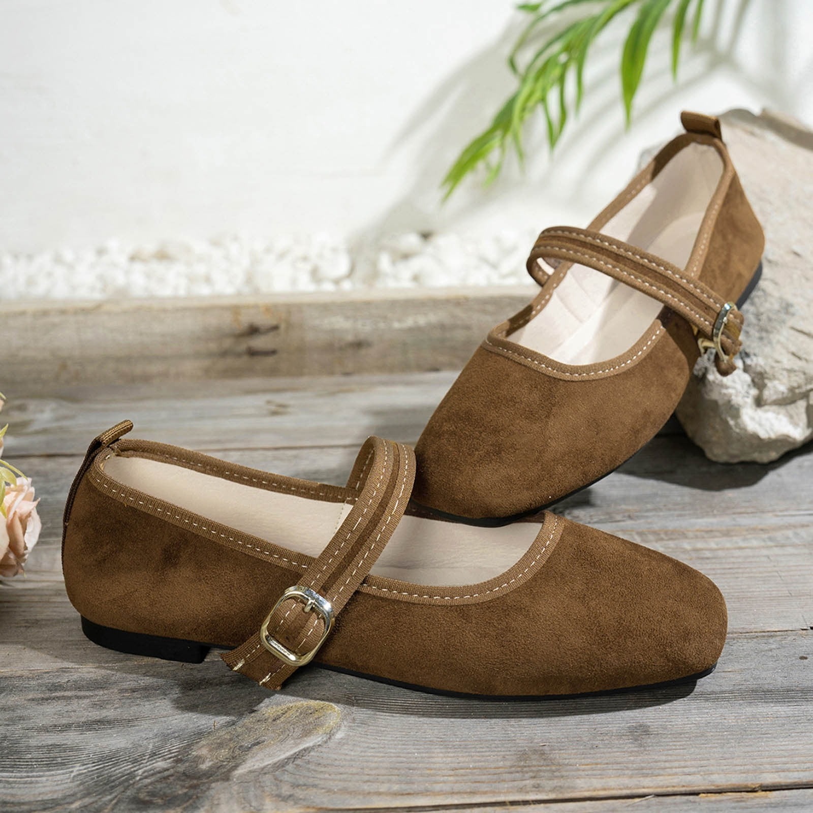 Women's Square Toe Mary Jane Flats