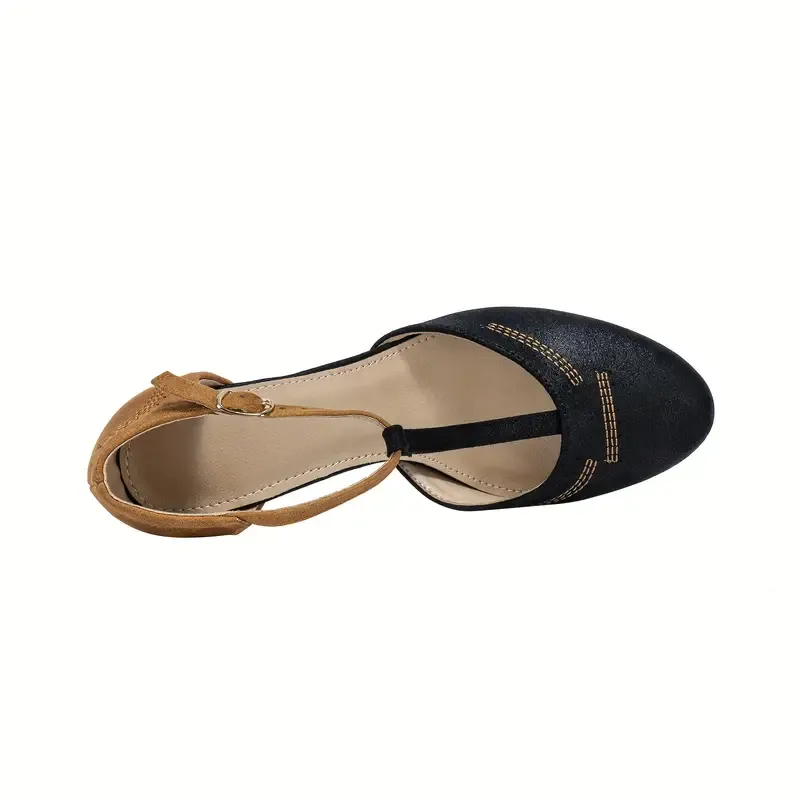 Women Low Heel Closed Round Toe Pumps