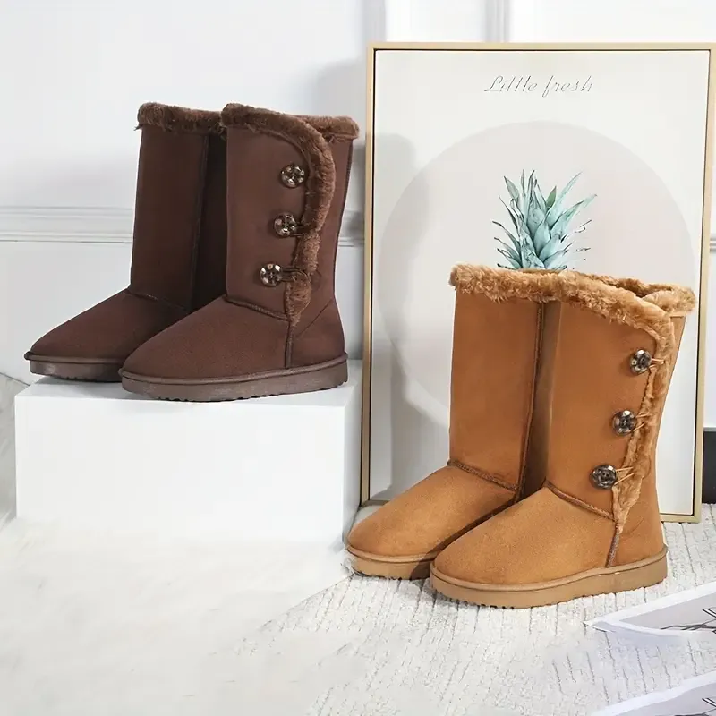 Women's Plush Mid Calf Boots