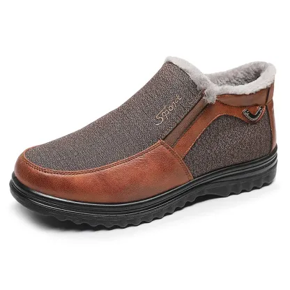 Keep Warm Winter Boots Slip on Comfortable Plush Fur Ankle Boots