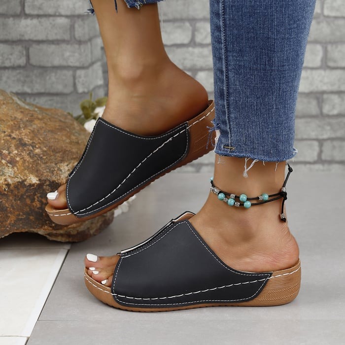 ⭐ Last Day Sale 50% OFF ⭐ Bred Strap Platform Peep Toe Tofflor