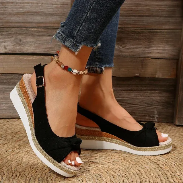  Women's Sandals for Bunions Ladies Fashion Summer Solid Color Fabric Casual